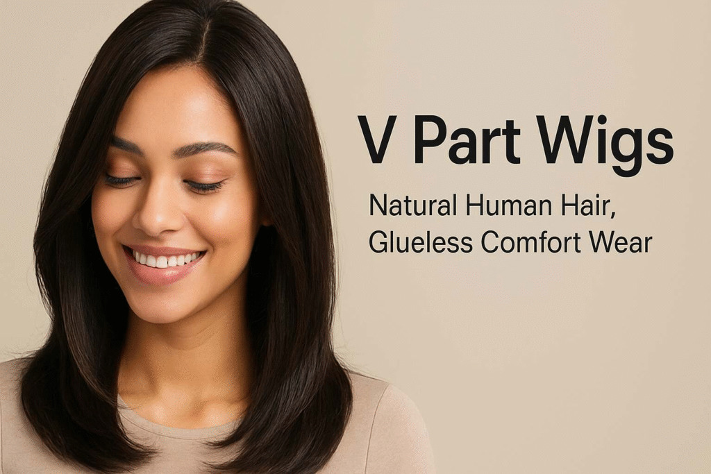 v part wigs: natural human hair, glueless comfort wear