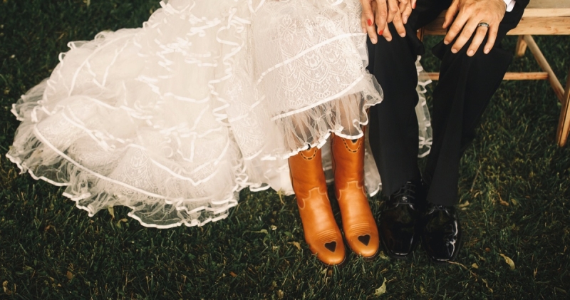 finding the right shoes for a boho wedding dress