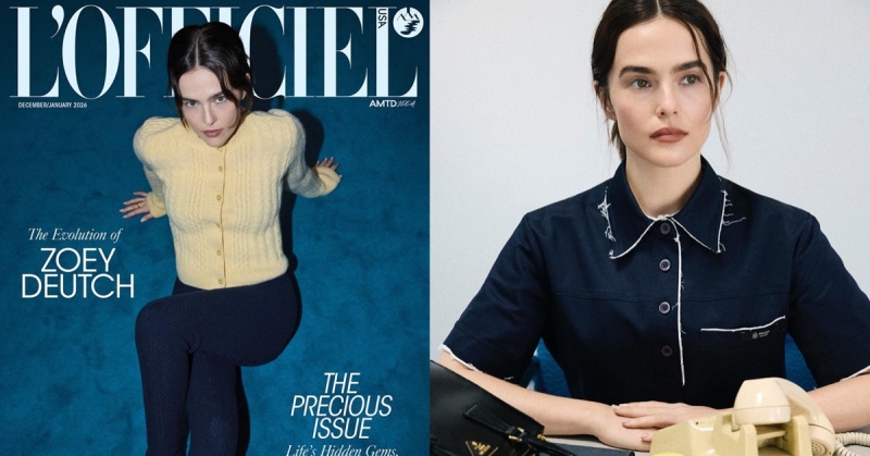 zoey deutch brings prada energy to l’officiel usa
