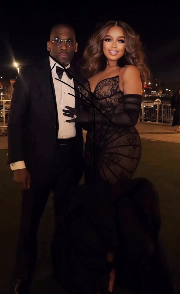 you ask, we answer! dr. karri bryant attended the uncf mayor’s masked ball alongisde jamal bryant in a black jazella francesca embellished gown